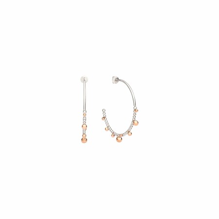 Boucles d'oreilles DoDo Bollicine grand modèle en or rose et argent