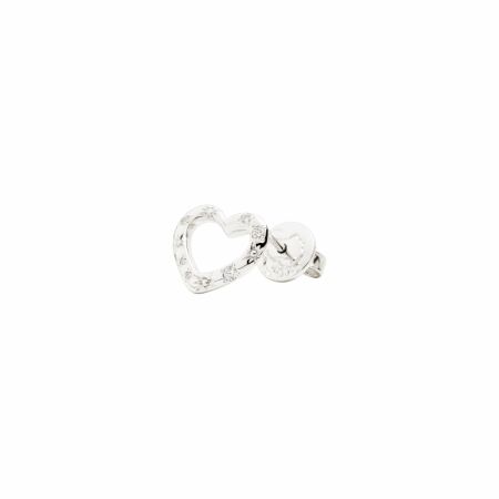 Mono boucle d'oreille DoDo Amour Coeur en or blanc et diamants