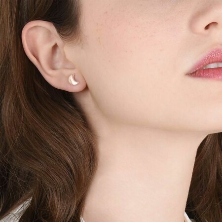 Mono boucle d'oreille DoDo Lune en Or rose