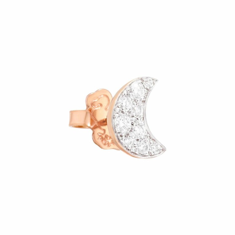 DoDo Moon single earring, rose gold and diamonds