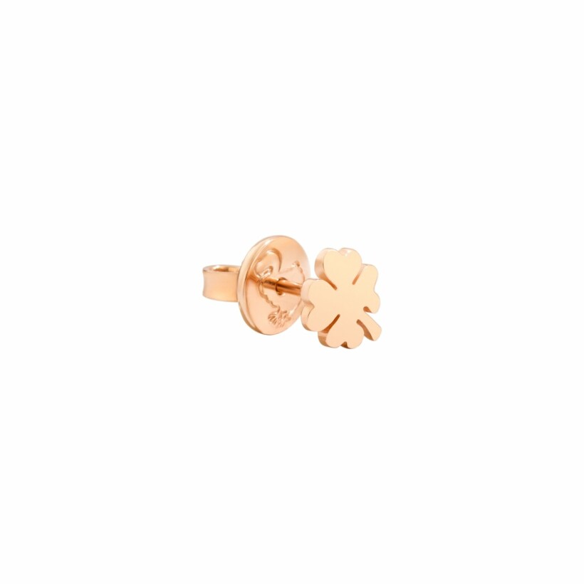 Mono boucle d'oreille DoDo Trèfle à quatre feuilles en or rose