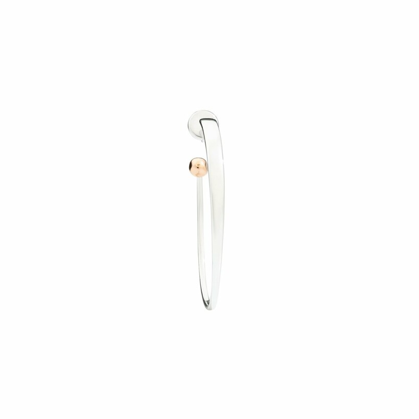 DoDo Creole single earring, silver and rose gold