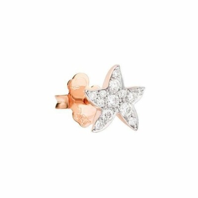 Mono boucle d'oreille DoDo Etoile de mer en Or rose et Diamant