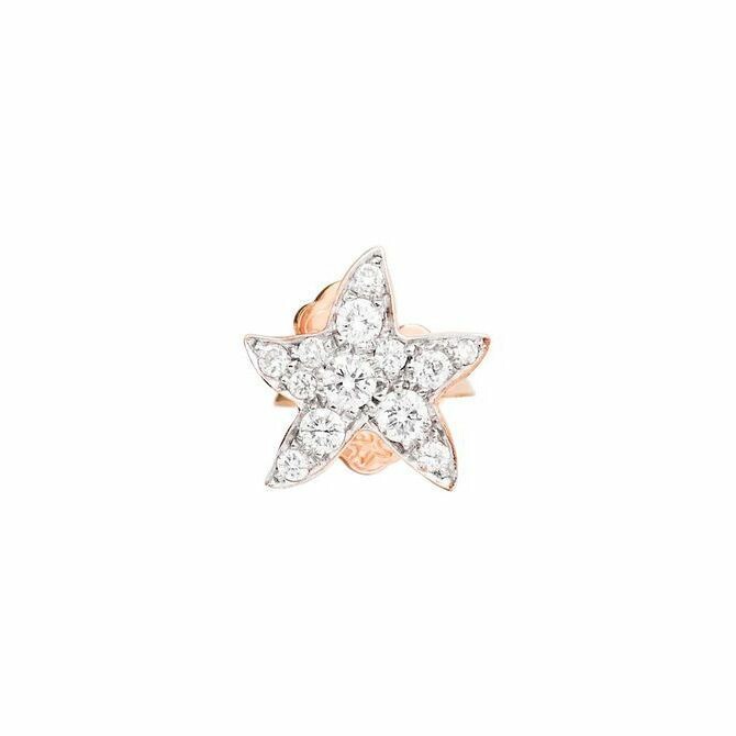DoDo Starfish single earring, rose gold and diamond