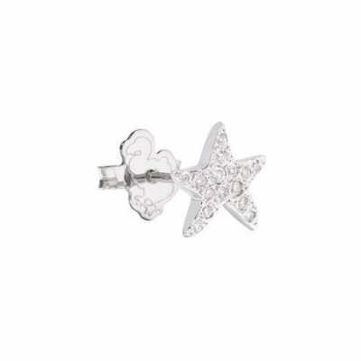 Mono boucle d'oreille DoDo Etoile de mer en or blanc et diamants