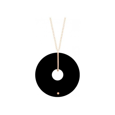 Collier GINETTE NY DONUT en or rose et onyx