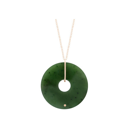 GINETTE NY JUMBO DONUT on chain, rose gold, jade