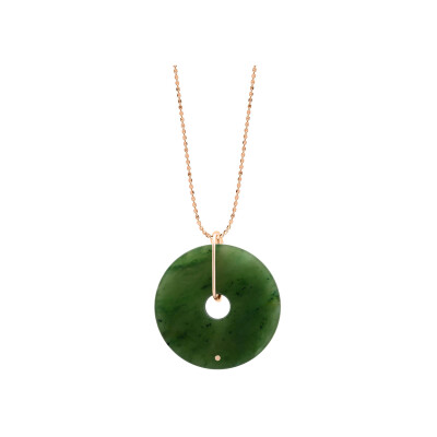 Collier GINETTE NY DONUT en or rose et jade