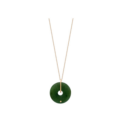 Collier GINETTE NY DONUT en or rose et jade