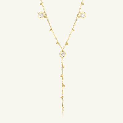 Collier Sàntibé Bijoux Donna en laiton, métal doré et perles argent