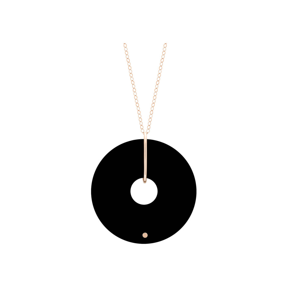 Collier GINETTE NY DONUT en or rose et onyx