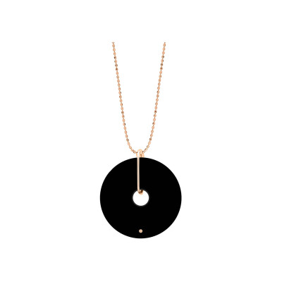 Collier GINETTE NY DONUT en or rose et onyx