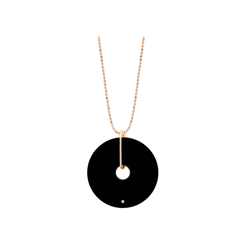 GINETTE NY DONUT on chain, rose gold, onyx