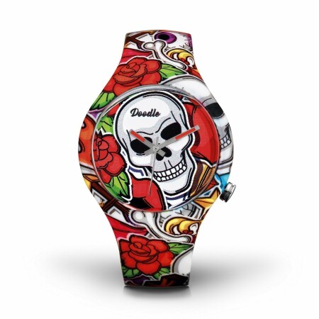 Montre Doodle Skull Mood Vert