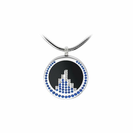 Pendentif Dorothy en plaqué argent, émail emeraude et cristaux Swarovski