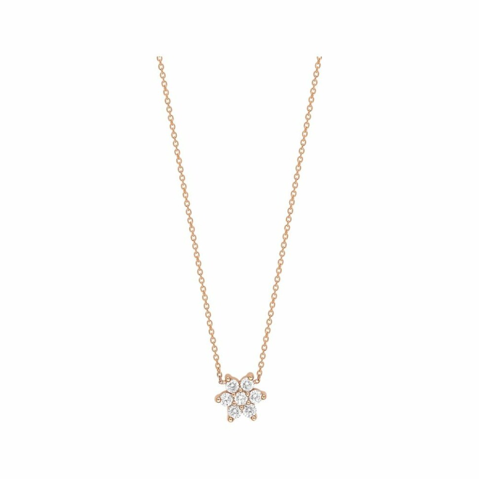 Ginette NY STAR necklace, rose gold and diamonds