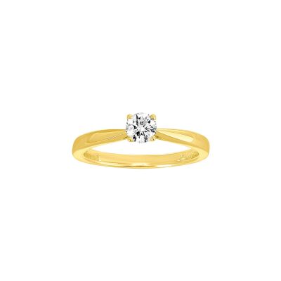 Solitaire Diamanti en or jaune et diamant de synthèse 0.30ct