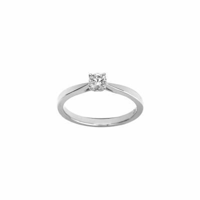 Bague Diamanti en or blanc 2.8g et diamant synthétique de 0.3ct