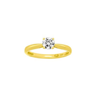 Solitaire Diamanti en or jaune et diamant de synthèse 0.50ct