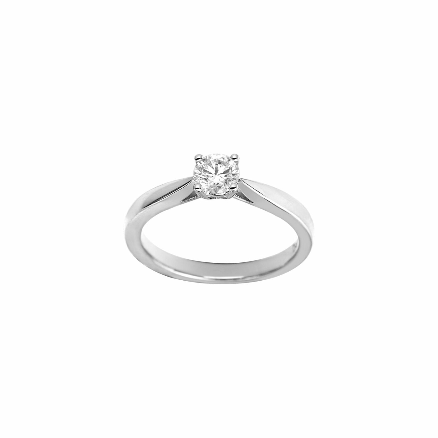 Bague Diamanti en or blanc 3.5g et diamant synthétique de 0.5ct