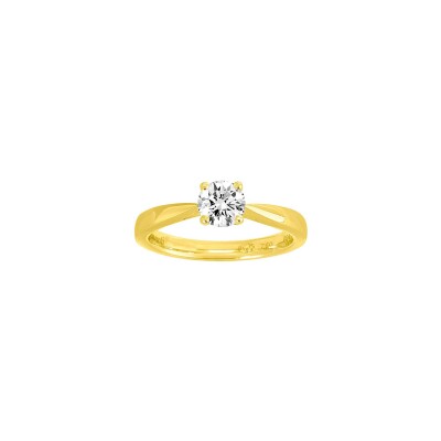 Solitaire Diamanti en or jaune 4.25g et diamant de synthèse de 0.76ct