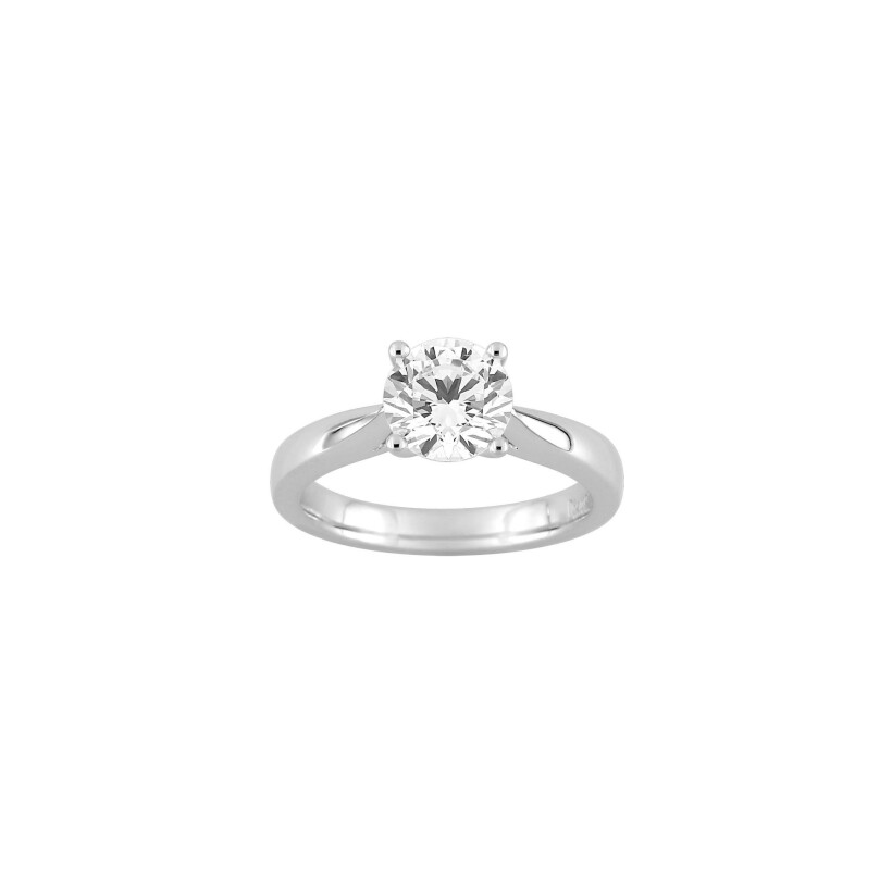 Bague Diamanti en or blanc 5.2g et diamant de synthèse de 1.5ct