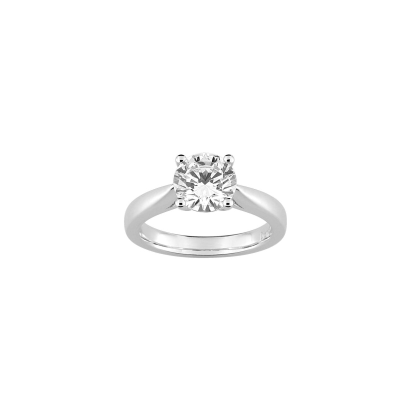 Solitaire Diamanti en or blanc 5.6g et diamant de synthèse de 2ct