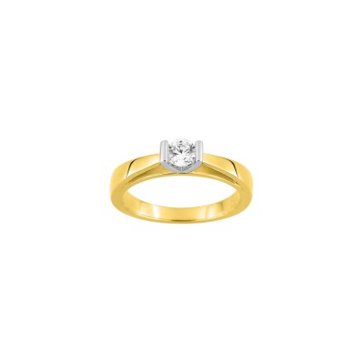 Solitaire Diamanti en or jaune 5g et diamant de synthèse de 0.3ct