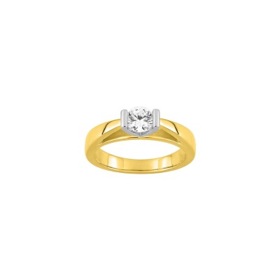 Solitaire Diamanti en or jaune 6g et diamant de synthèse de 0.5ct