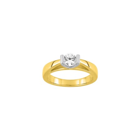 Solitaire Diamanti en or jaune 6g et diamant de synthèse de 0.5ct