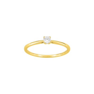 Solitaire Diamanti en or jaune et diamant de synthèse 0.10ct