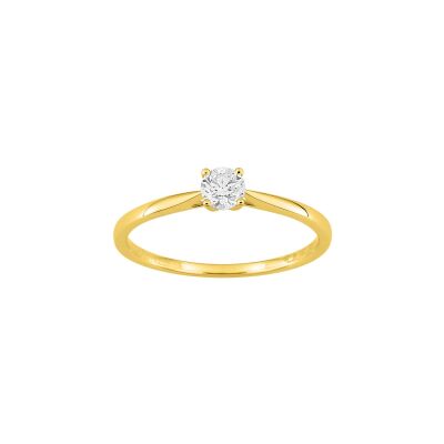 Solitaire Diamanti en or jaune et diamant de synthèse 0.20ct