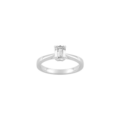 Solitaire Diamanti en or blanc 3.8g et diamant de synthèse de 0.7ct