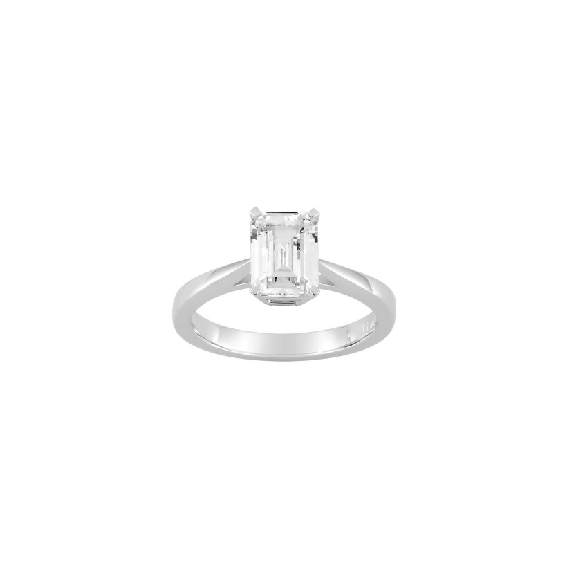 Solitaire Diamanti en or blanc 4.6g et diamant de synthèse de 1.5ct