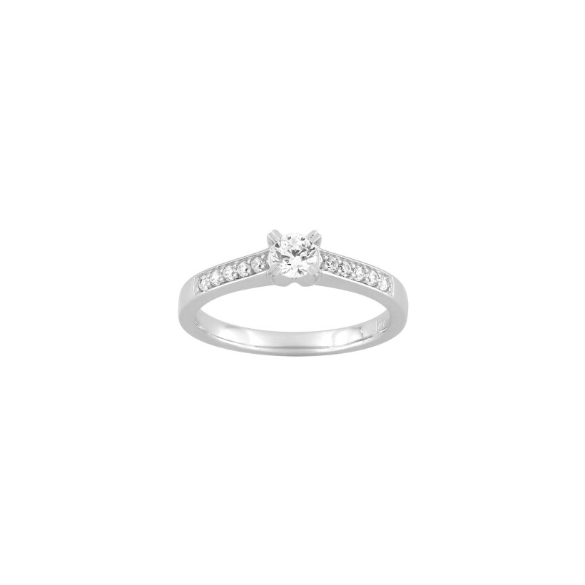 Solitaire Diamanti en or blanc 3.8g et diamant de synthèse de 0.3ct