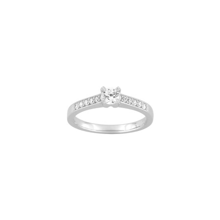 Solitaire Diamanti en or blanc 3.8g et diamant de synthèse de 0.3ct