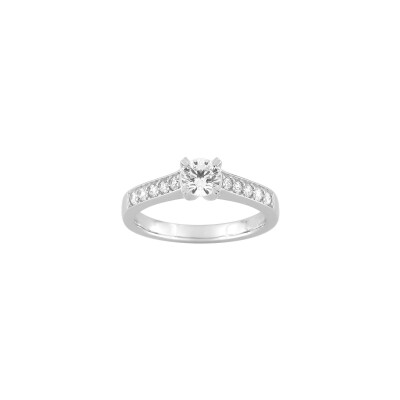 Solitaire Diamanti en or blanc 4.25g et diamant de synthèse de 0.5ct