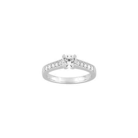 Solitaire Diamanti en or blanc 4.25g et diamant de synthèse de 0.5ct