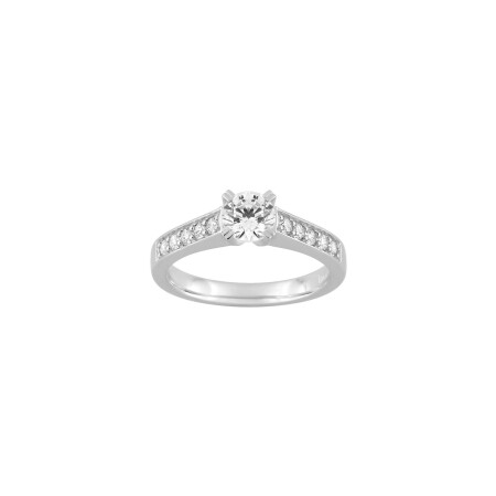 Solitaire Diamanti en or blanc 4.8g et diamant de synthèse de 0.7ct