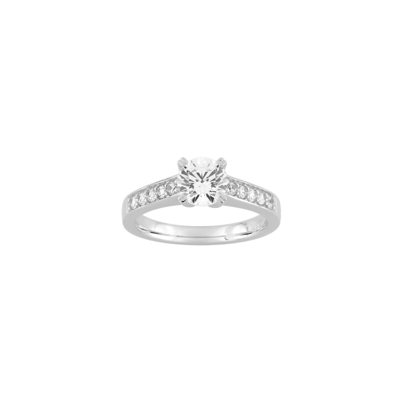 Solitaire Diamanti en or blanc 5.3g et diamant de synthèse de 1ct