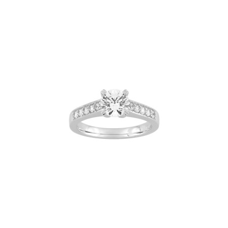 Solitaire Diamanti en or blanc 5.3g et diamant de synthèse de 1ct