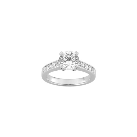 Solitaire Diamanti en or blanc 6g et diamant de synthèse de 1.5ct