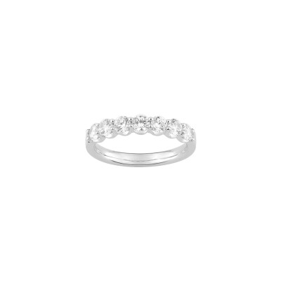 Alliance Diamanti en or blanc 4.2g et diamant de synthèse de 1ct