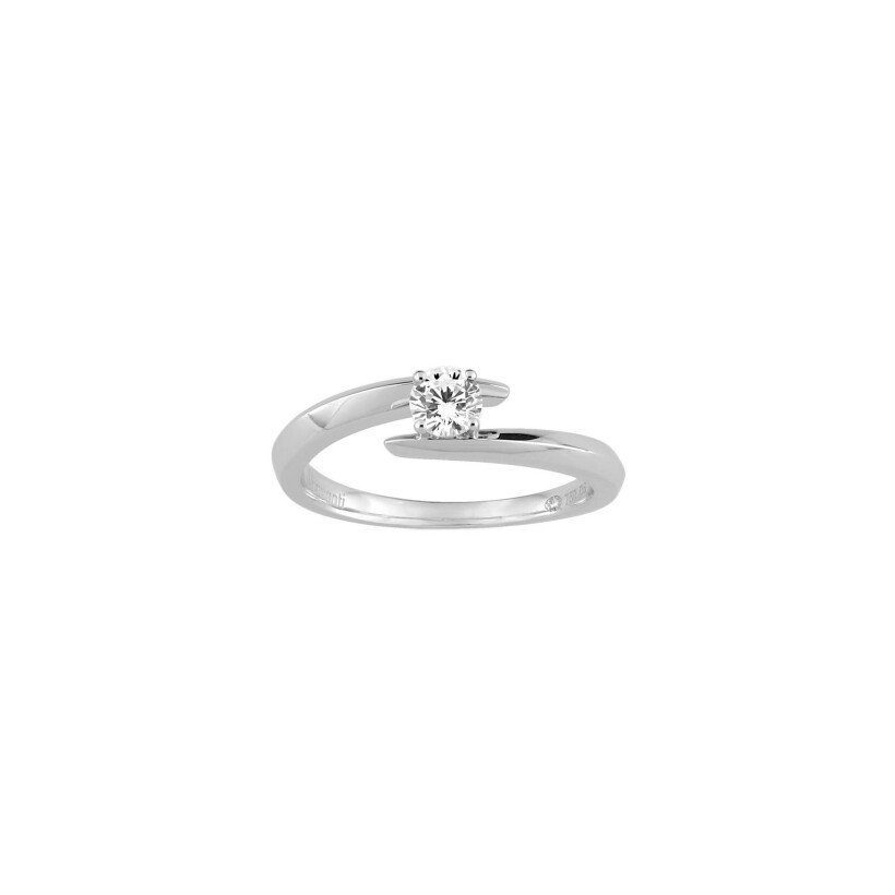 Solitaire Diamanti en or blanc 3.4g et diamant de synthèse de 0.3ct