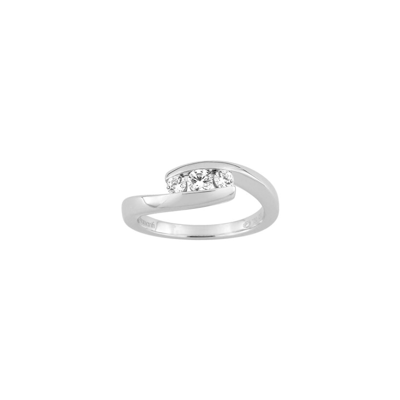 Bague Diamanti en or blanc 5g et diamant de synthèse de 0.3ct