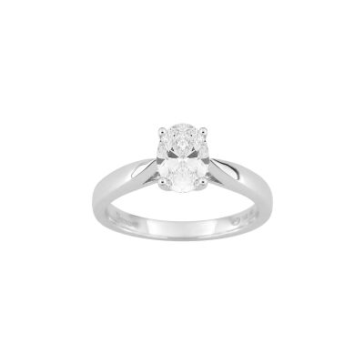 Solitaire Diamanti en or blanc et diamant de synthèse 1ct