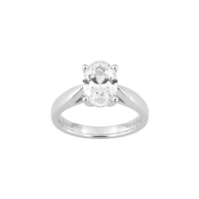 Solitaire Diamanti en or blanc et diamant de synthèse 2ct