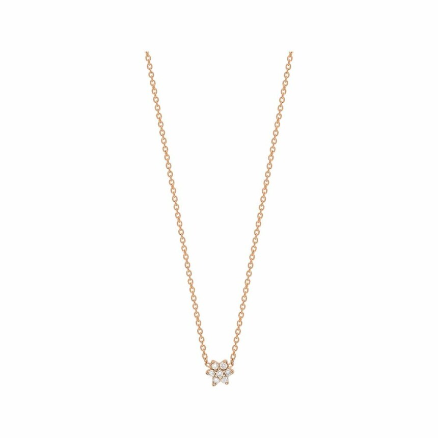Ginette NY MINI STAR necklace, rose gold and diamonds