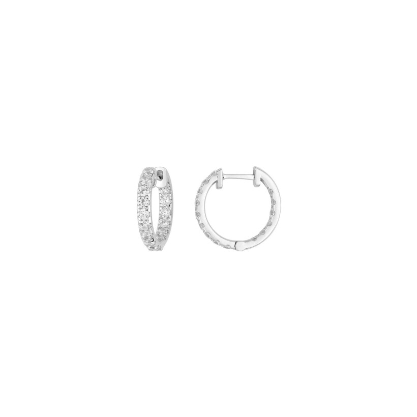 Boucles d'oreilles Diamanti en or blanc 3.5g et diamant de synthèse de 1ct