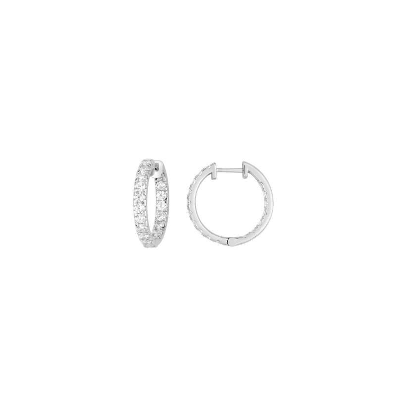 Boucles d'oreilles Diamanti en or blanc 4.5g et diamant de synthèse de 1.5ct